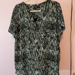 Abstract line print tunic - Size 1X